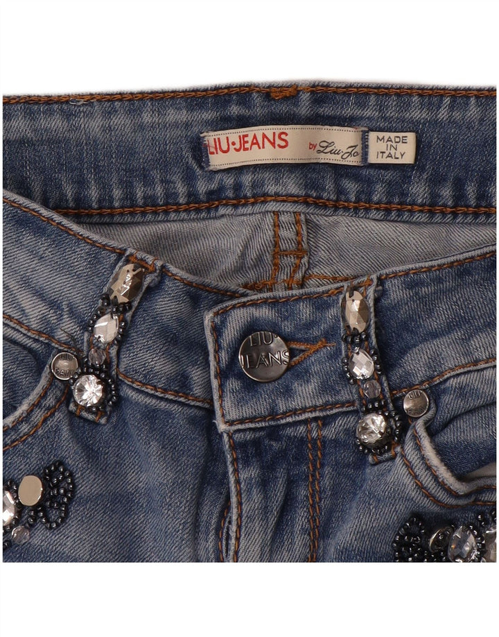 Liu Jo Blugi Distressed drepte pentru femei W26 L27 Albastru