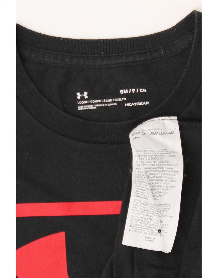 Tricou grafic Under Armour pentru bărbați Top mic din bumbac negru