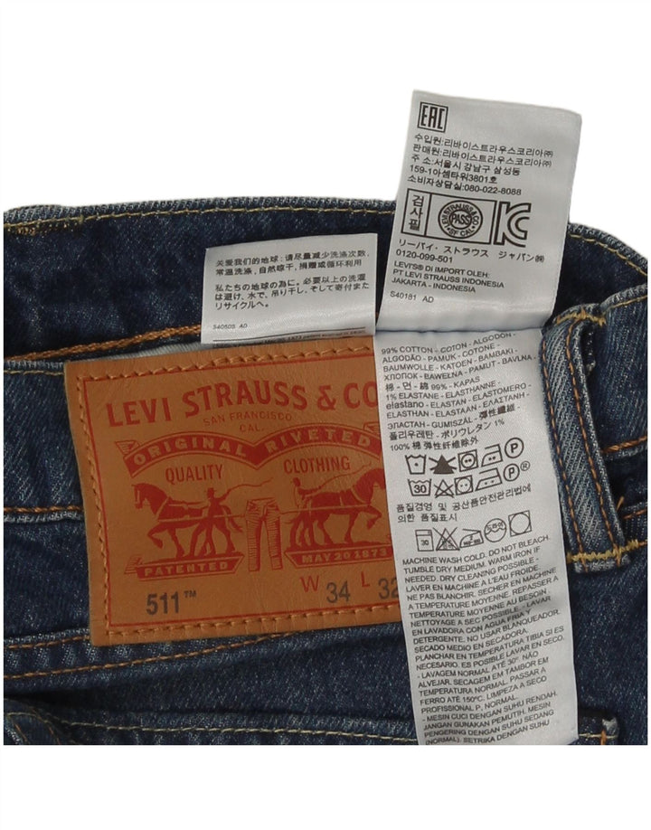 Blugi Levi's 511 Slim pentru bărbați W34 L32 Bumbac albastru