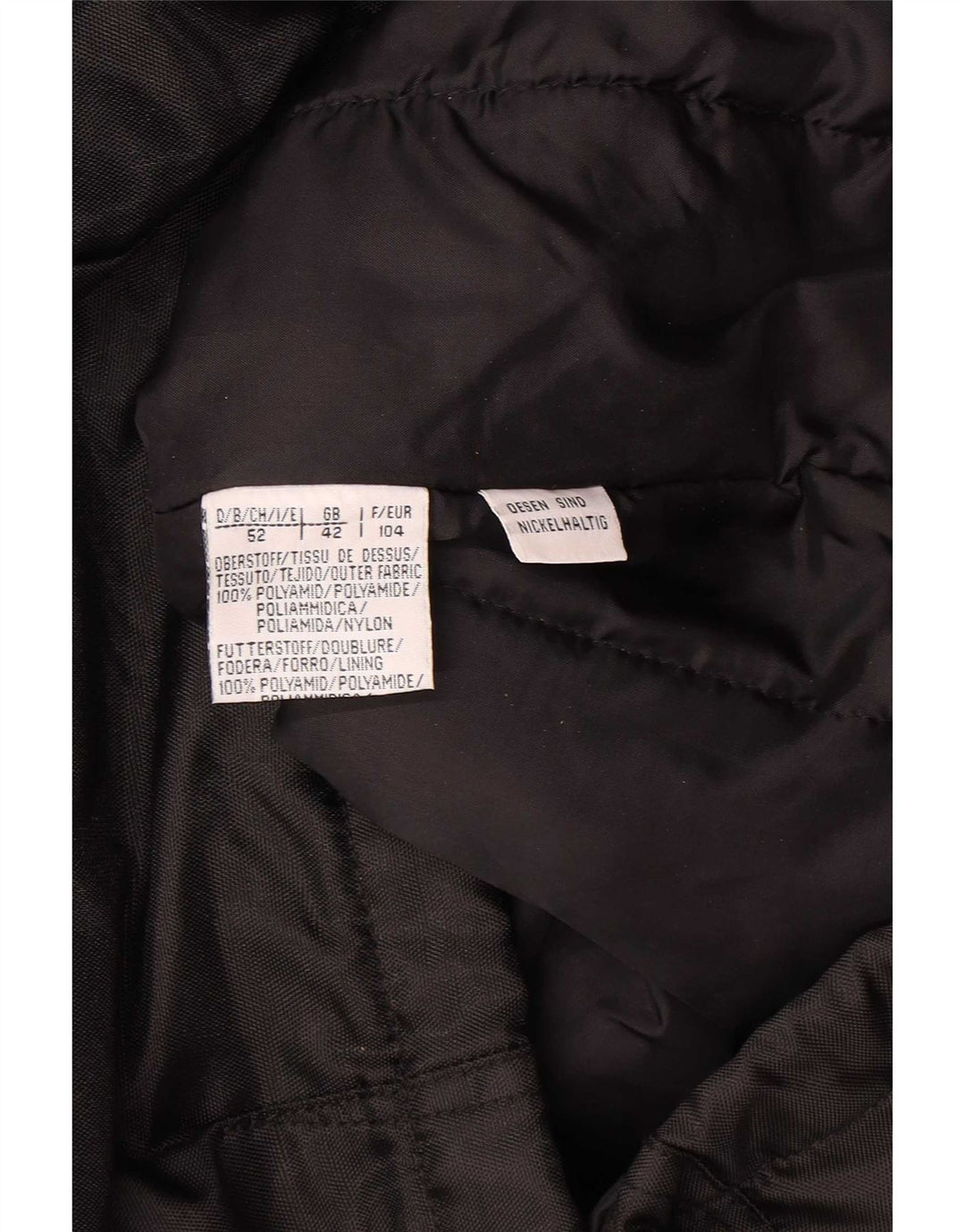 Jachetă căptușită cu glugă vintage pentru bărbați UK 42 XL Poliamidă neagră