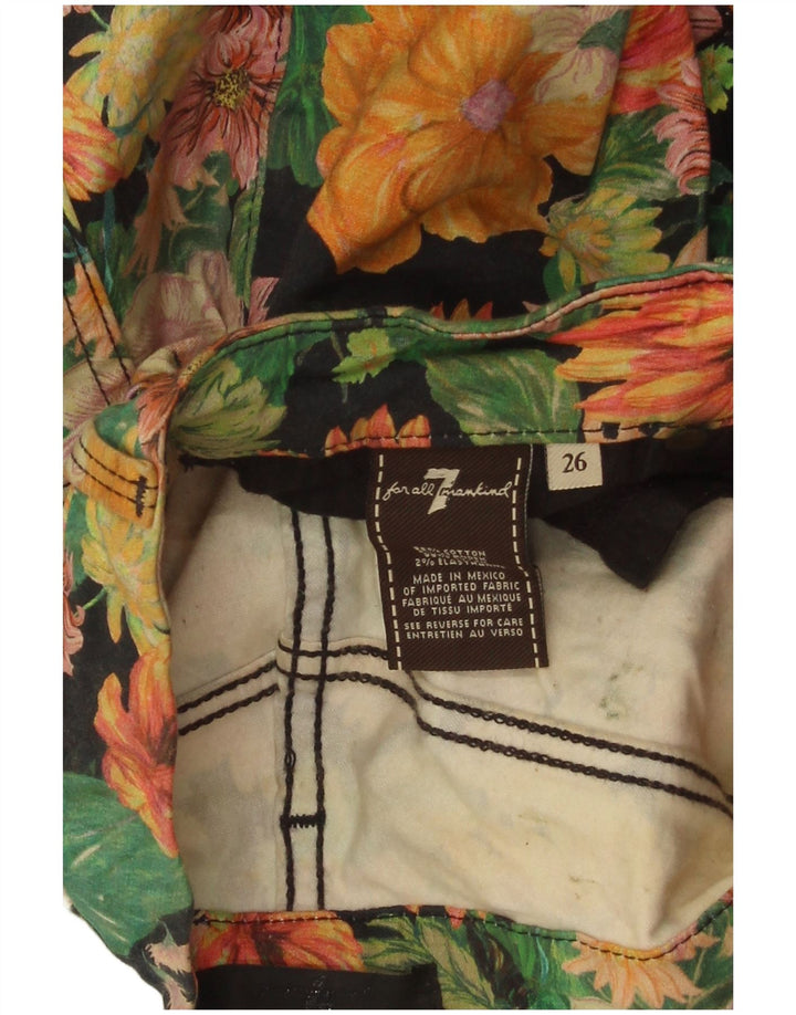 7 FOR ALL MANKIND Blugi tăiați pentru femei L26 L24 Florali multicolori