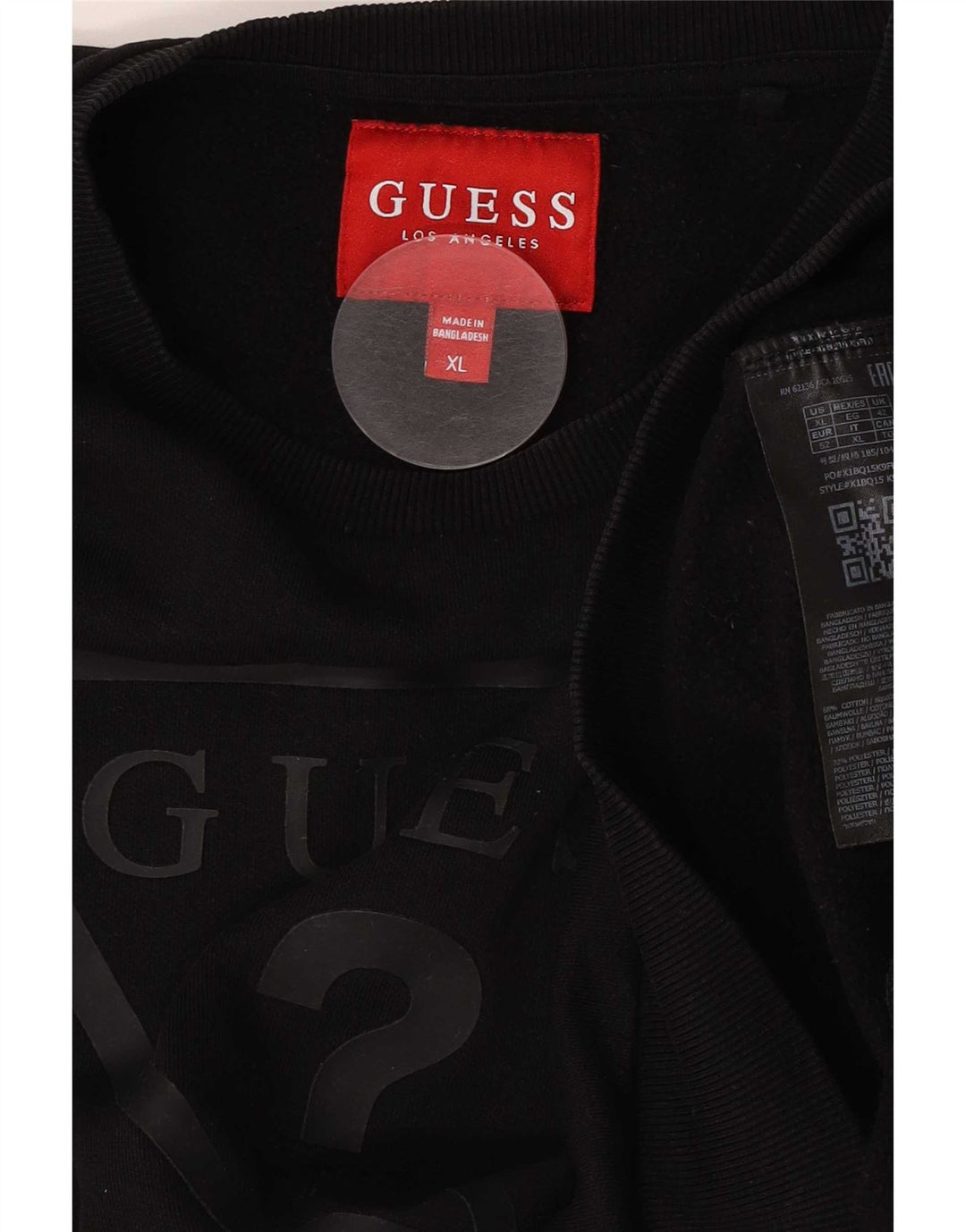 Hanorac grafic Guess Jumper XL bumbac negru