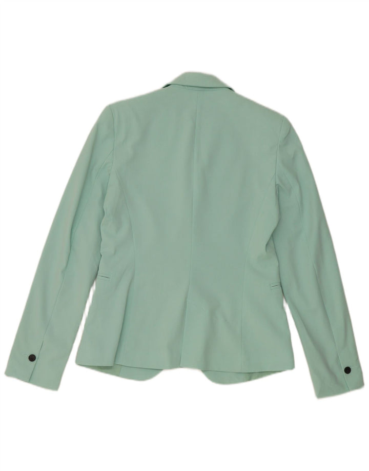 Blazer pentru femei Zara cu 1 nasture EU 34 2XS Poliester turcoaz
