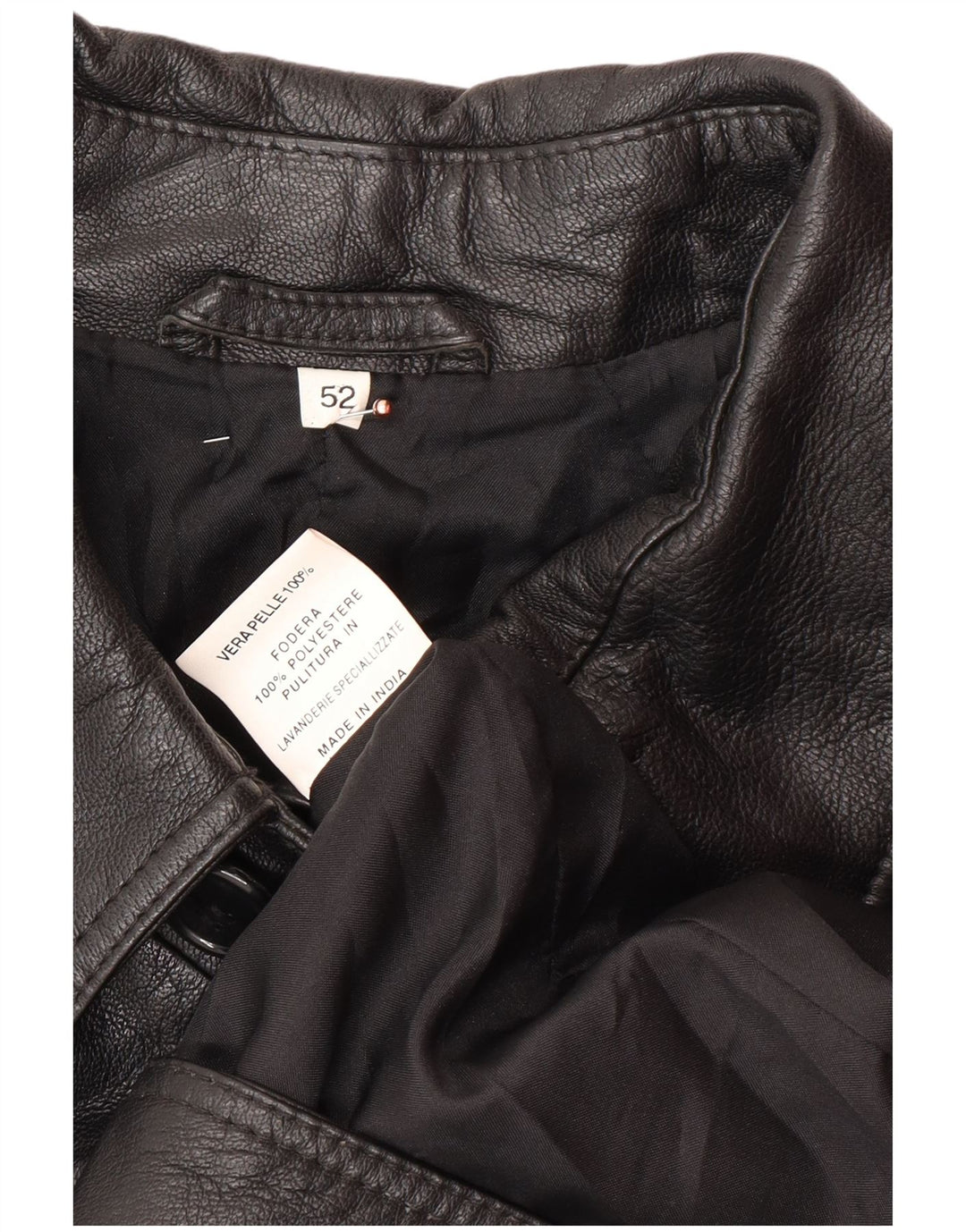 Palton din piele pentru bărbați VINTAGE IT 52 XL din piele neagră