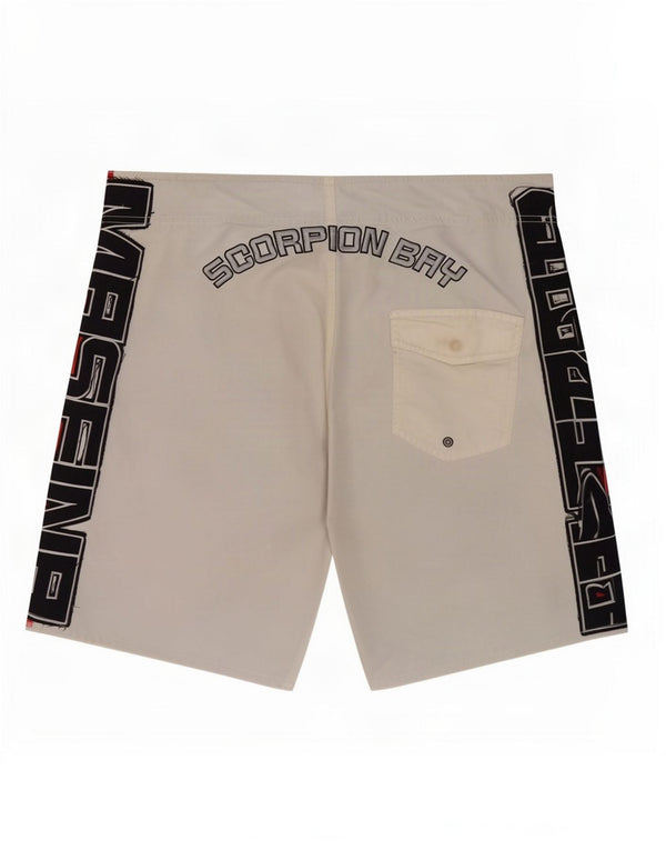 Scorpion Bay Mens Graphic Swimming Shorts Medium Red Colourblock Polyester