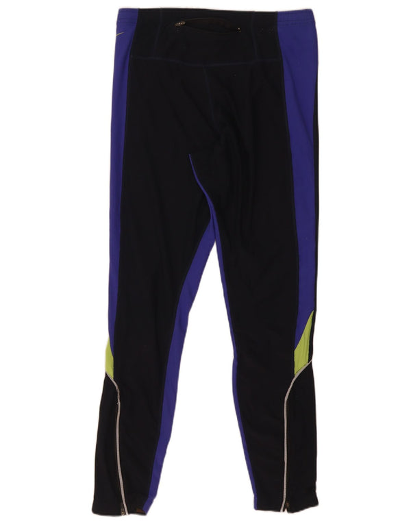 Nike Mens Dri Fit Leggings UK 38/40 Medium Black Colourblock Polyester