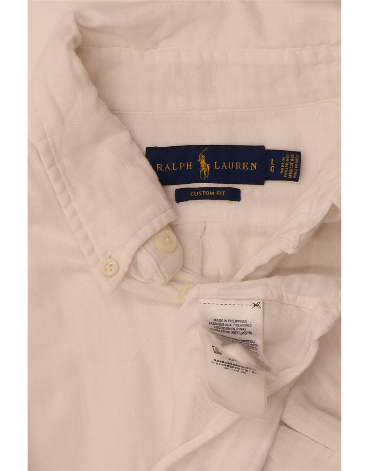 Cămașă personalizată pentru bărbați Ralph Lauren, bumbac alb mare