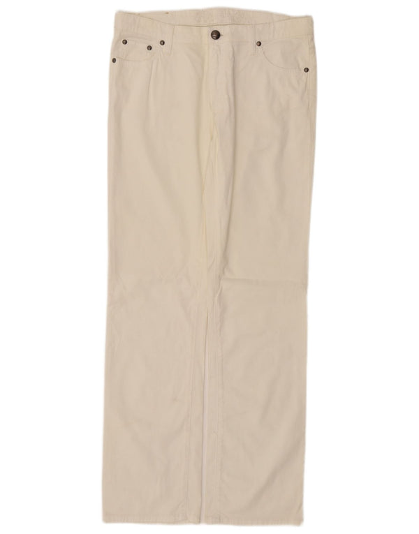 Pantaloni casual drepti pentru femei Marlboro Classics W32 L33 bumbac alb