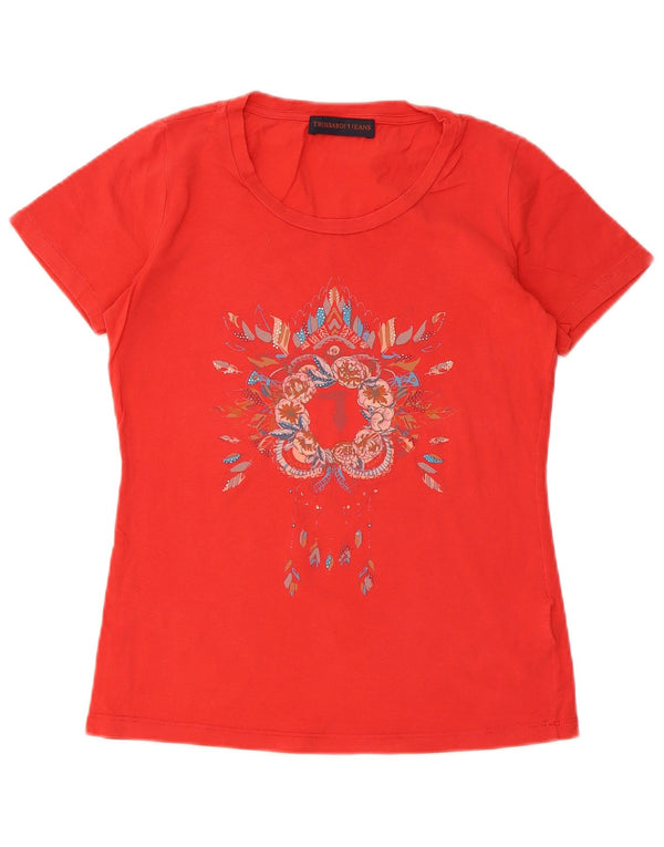 Tricou grafic Trussardi pentru femei Top UK 10 Small Red