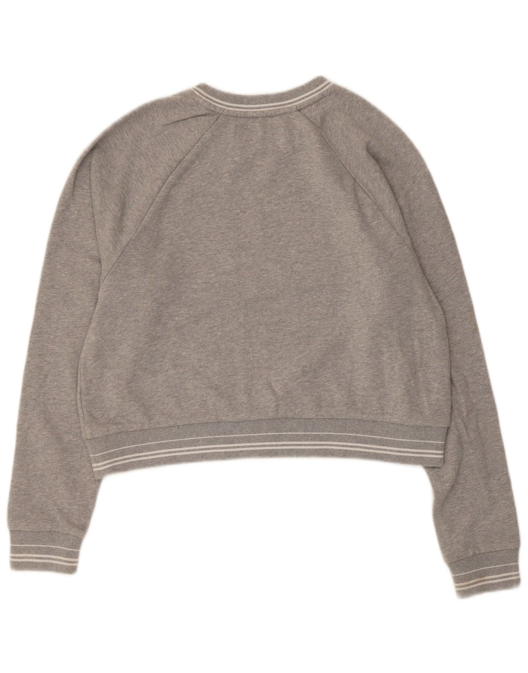 Pulover pentru damă Superdry Crop Graphic Pulover UK 14, bumbac gri mediu