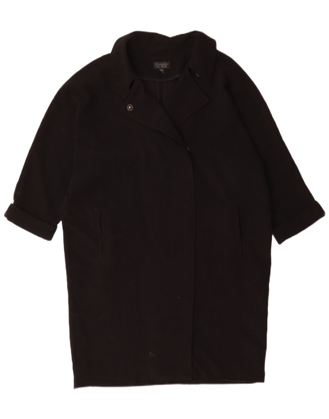 Topshop pardesiu supradimensionat pentru femei UK 14 mare poliester negru