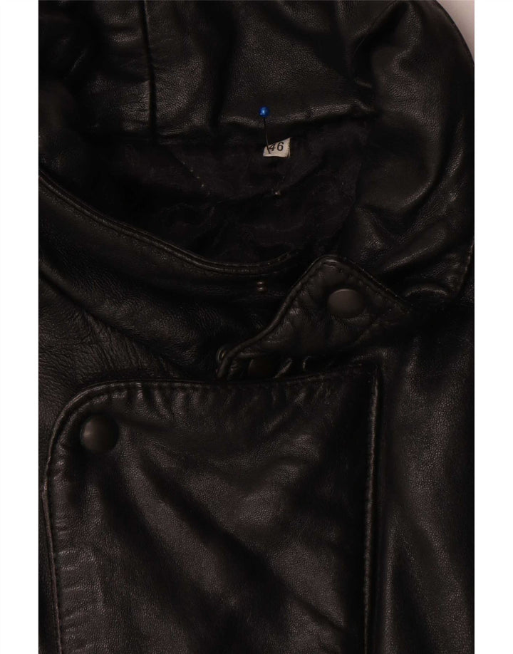 Jachetă din piele vintage pentru bărbați, UK 46 3XL, piele neagră