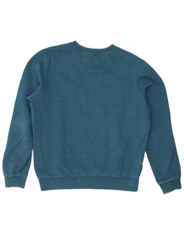 Pulover supradimensionat cu grafic Superdry pentru femei UK 10 Bumbac albastru mic
