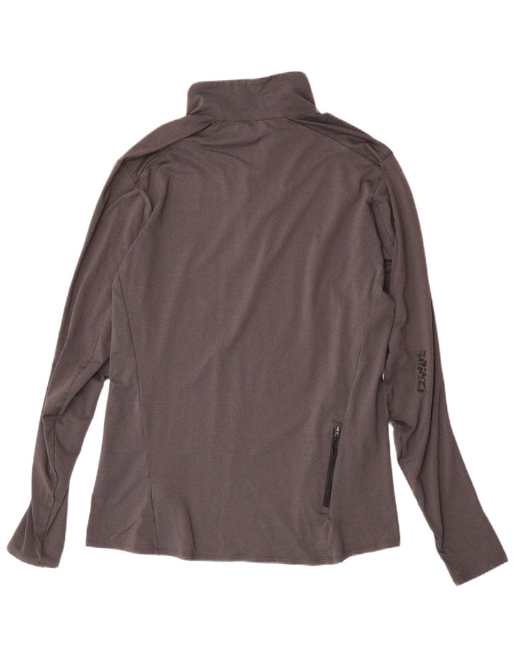 Adidas Climalite Mens Zip Neck Pullover Trening Top Top Medium Gri Poliester