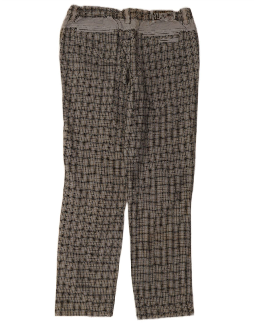 Pantaloni chino drepți pentru bărbați Think Pink L36 L32 Gri Check
