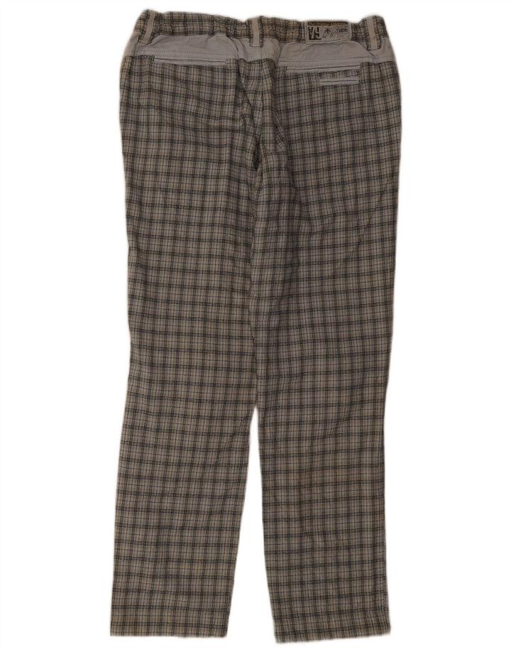 Pantaloni chino drepți pentru bărbați Think Pink L36 L32 Gri Check