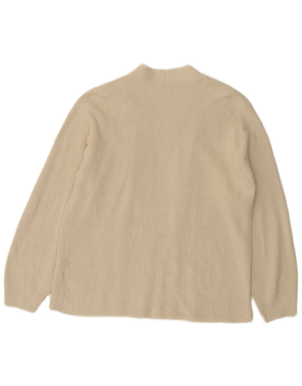Pulover cardigan deschis pentru femei Marks & Spencer UK 14, bumbac alb mediu mediu