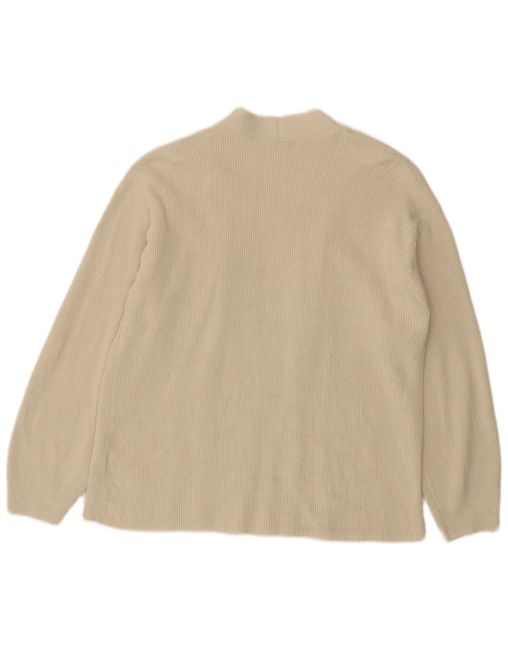 Pulover cardigan deschis pentru femei Marks & Spencer UK 14, bumbac alb mediu mediu