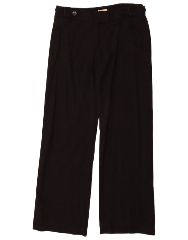 Karen Millen Pantaloni drepti pentru femei UK 12 Medium L30 L33 Lână neagră