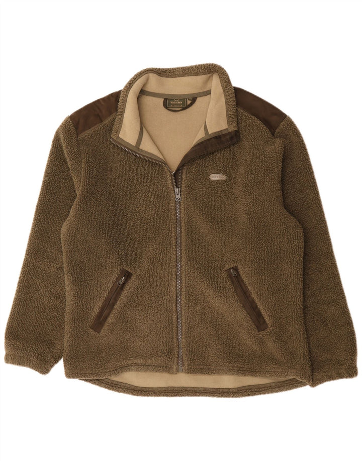 Jachetă vintage pentru bărbați din lână UK 44 2XL Kaki Poliester color bloc