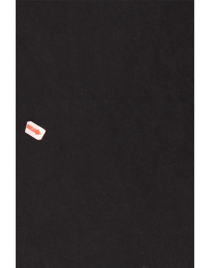 VINTAGE Femei Graphic Vest Vest Top UK 12 Medium Black Bumbac