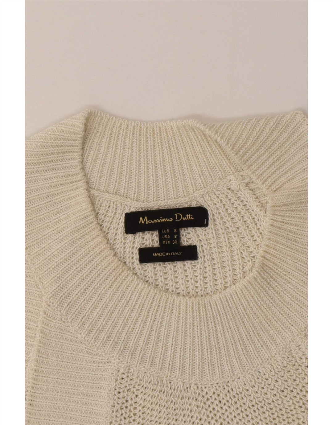 Massimo Dutti Top tricot Halter pentru femei UK 10 Small Off White