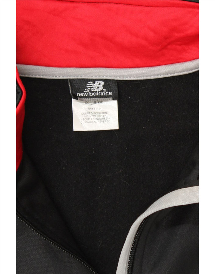 NEW BALANCE Boys Pullover Tracksuit Top 15-16 Years XL Black Colourblock Vintage New Balance and Second-Hand New Balance from Messina Hembry 
