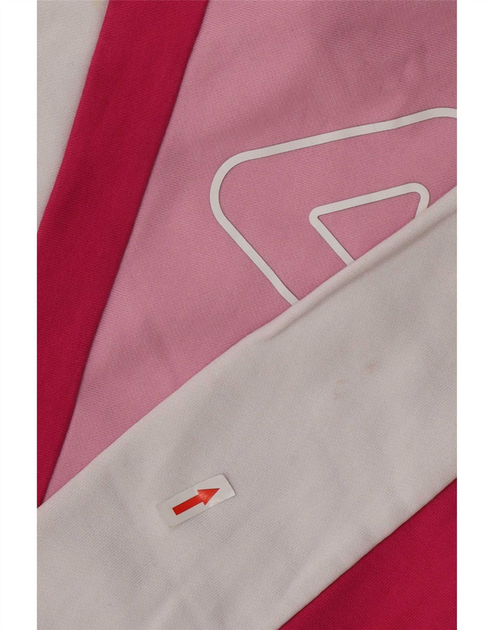 Pulover oversize Crop Fila pentru femei UK 16, mare, alb, color block