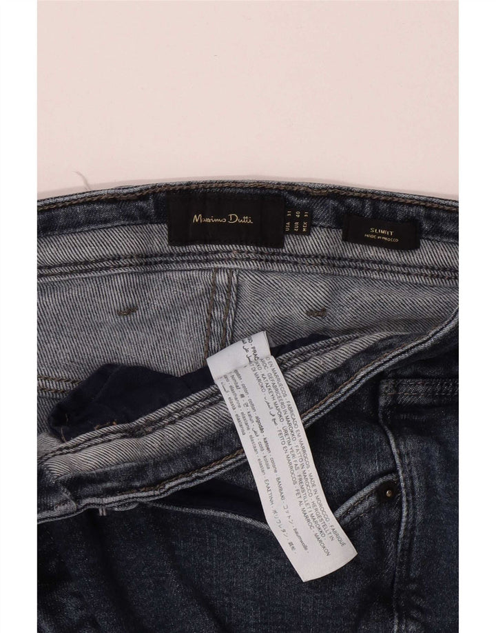 Massimo Dutti blugi slim pentru bărbați W31 L29 bumbac albastru