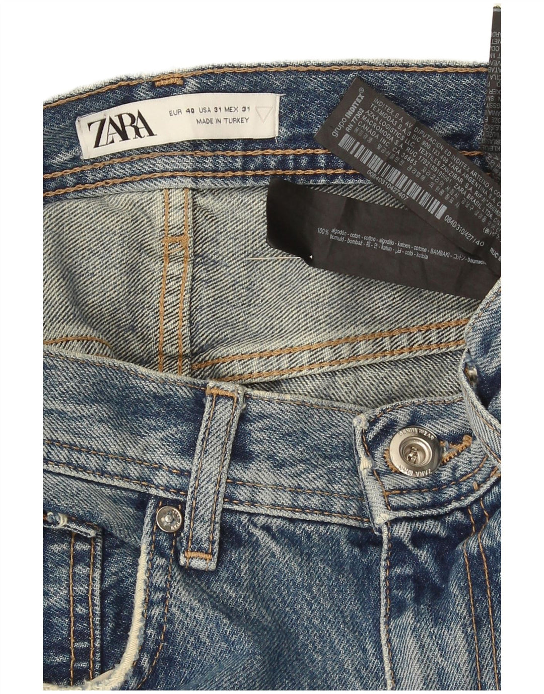 Blugi tăiați pentru bărbați Zara EU 40 Medium L31 L26 Bumbac albastru