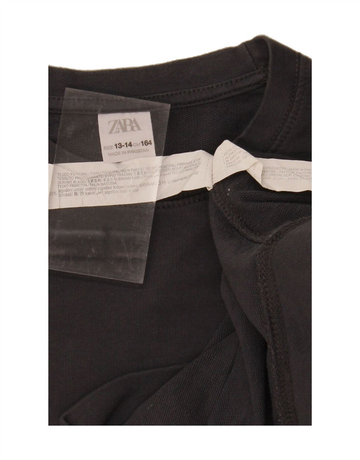 ZARA Boys Short Sleeve Sweatshirt Jumper 13-14 Years Grey Cotton Vintage Zara and Second-Hand Zara from Messina Hembry 