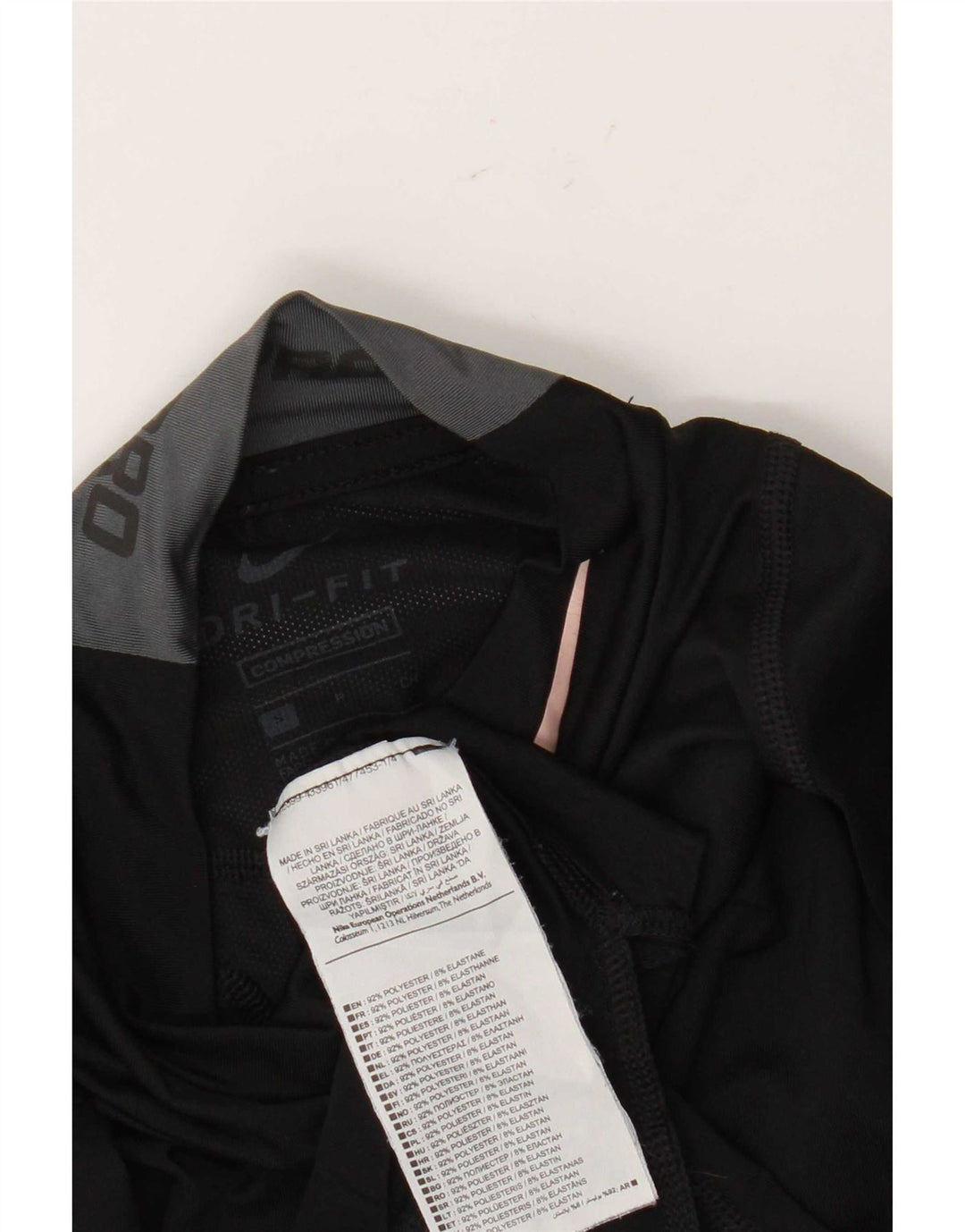 Top de compresie Nike pentru femei cu mânecă lungă UK 10 Poliester negru mic