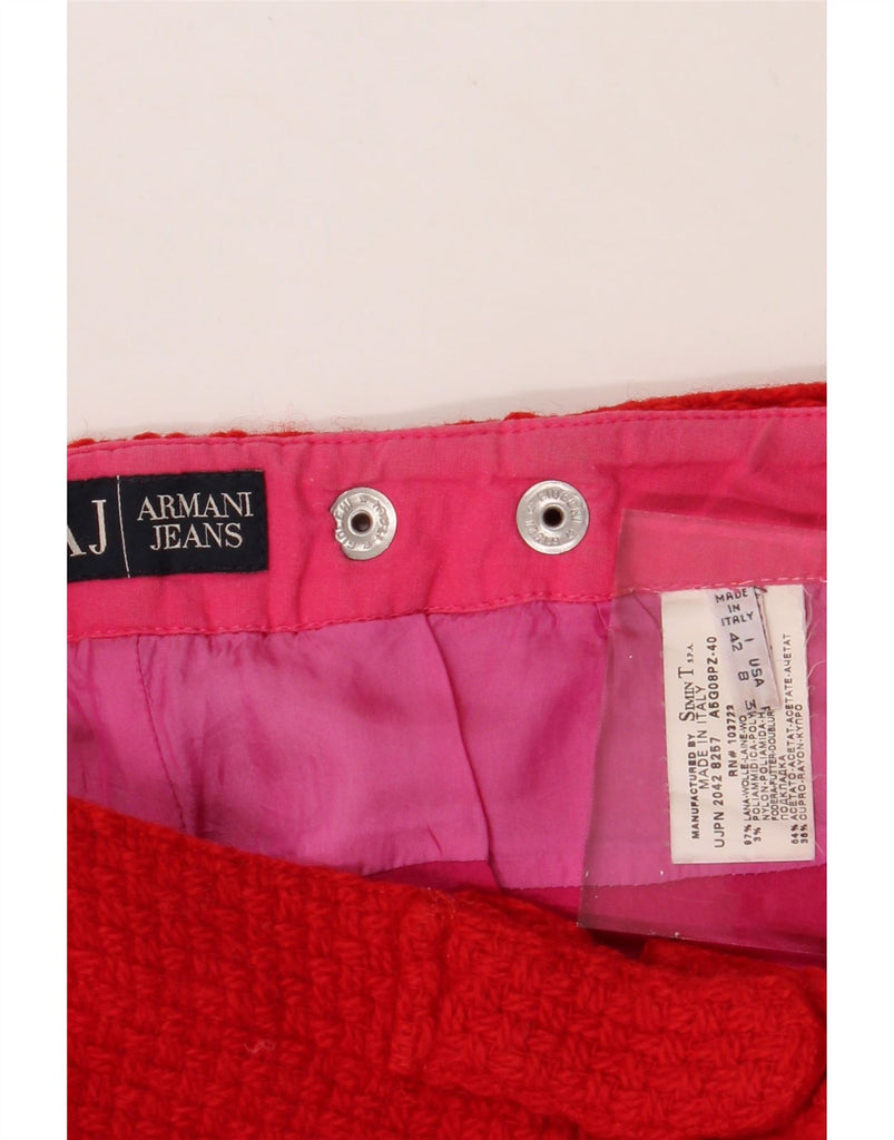 ARMANI Womens Mini Skirt IT 42 Medium W28  Red Vintage Armani and Second-Hand Armani from Messina Hembry 
