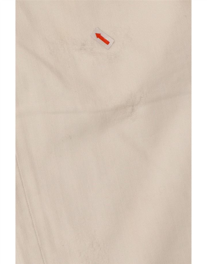 ZU ELEMENTS Blugi Drepți Distressed Femei L32 L34 Bumbac Alb