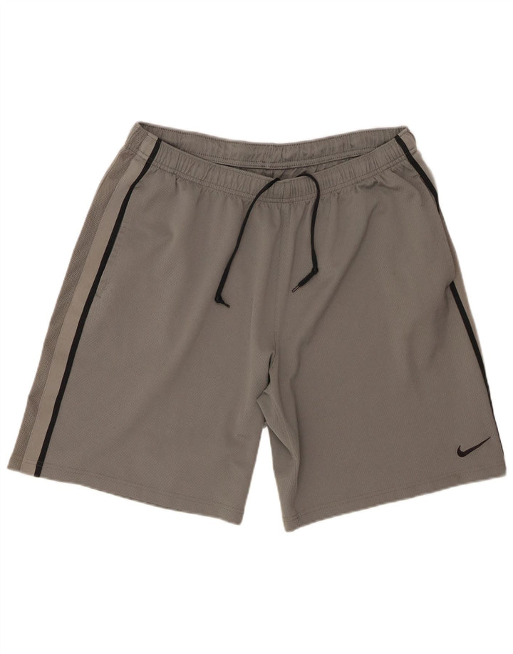 Pantaloni scurți sport Nike pentru bărbați, poliester cu dungi mari, gri