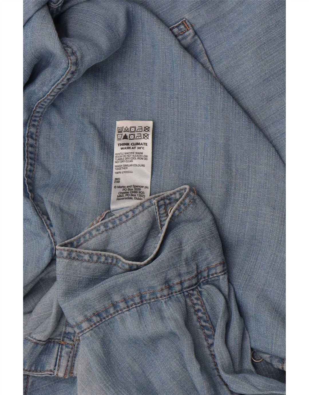 Cămașă din denim pentru femei Marks & Spencer UK 18 XL Blue Lyocell