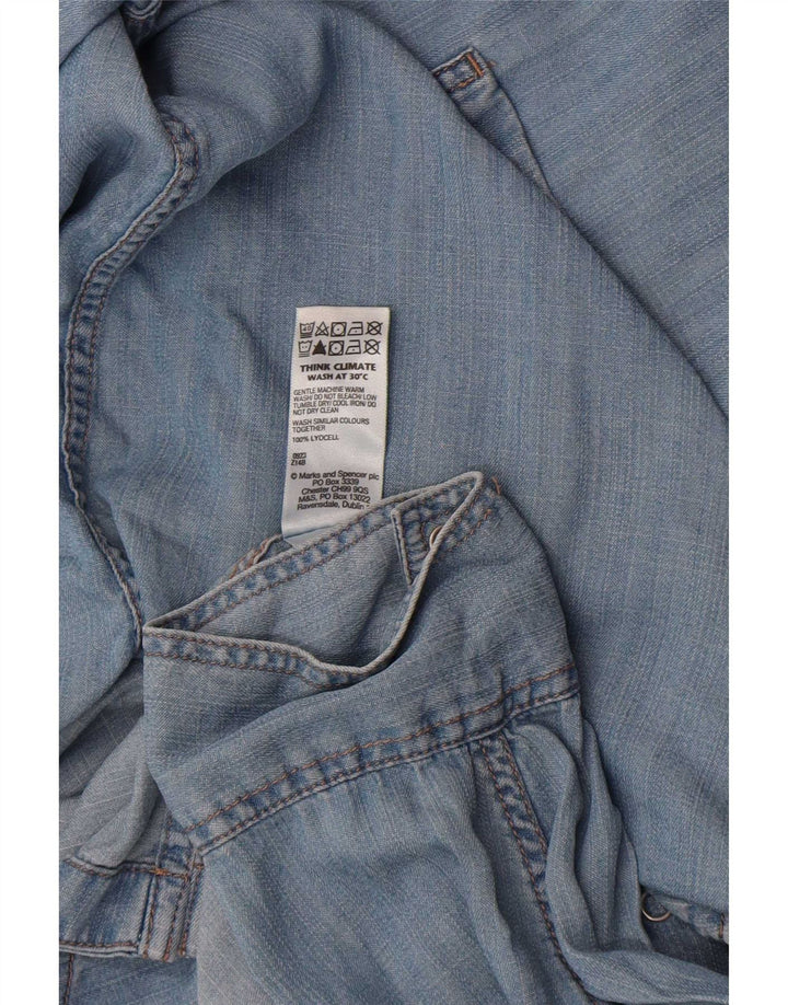 Cămașă din denim pentru femei Marks & Spencer UK 18 XL Blue Lyocell