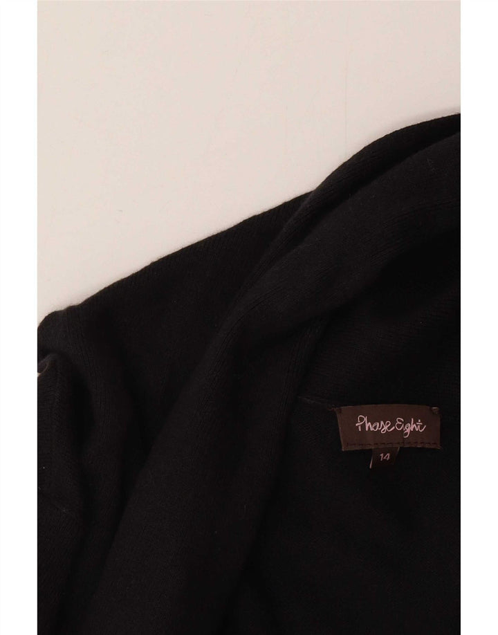 Pulover cardigan deschis pentru femei Phase Eight UK 14 bumbac mediu negru