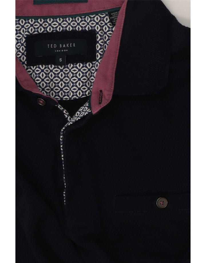 Tricou polo pentru bărbați Ted Baker Mărimea 5 XL Bleumarin