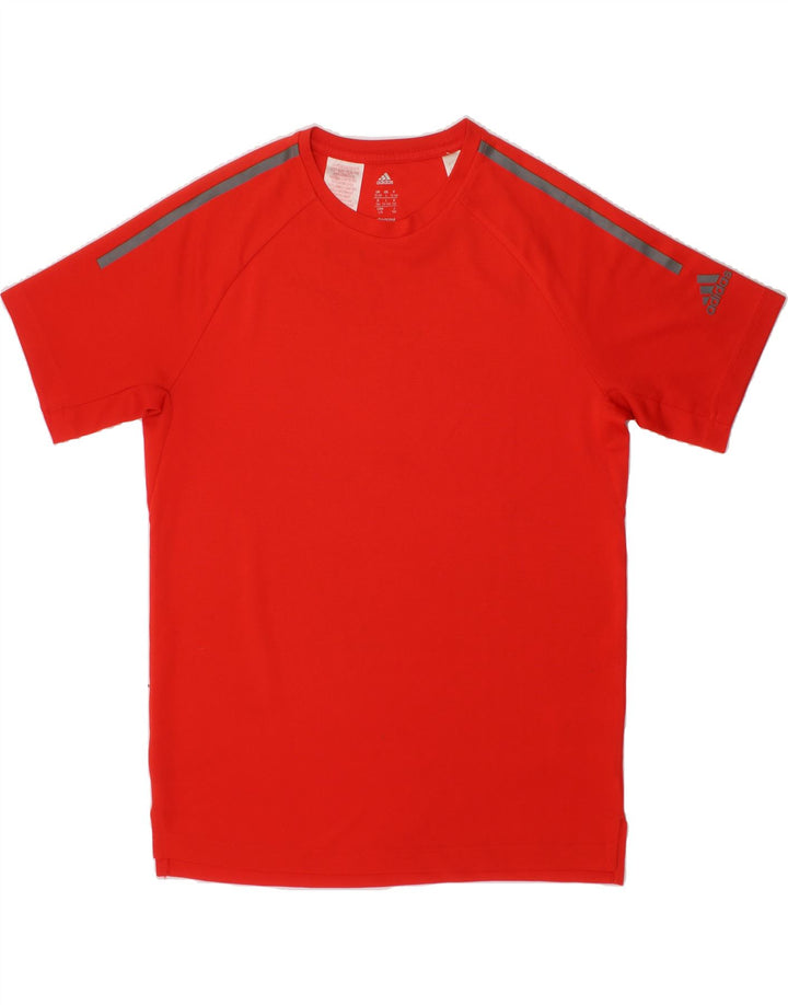 ADIDAS Boys Climacool T-Shirt Top 13-14 Years Red Polyester Vintage Adidas and Second-Hand Adidas from Messina Hembry 