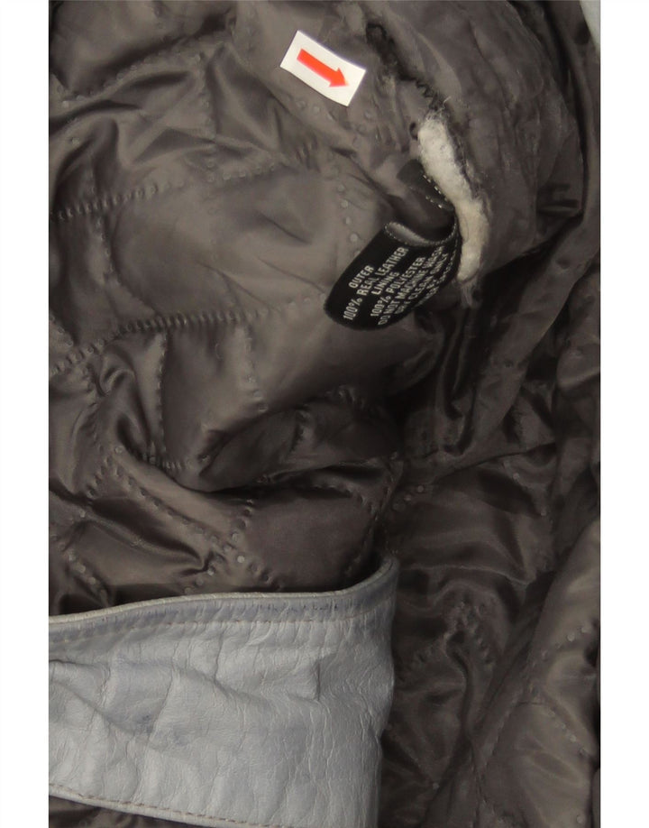 Jachetă motociclist din piele pentru femei Smart Range UK 20 2XL Piele albastră