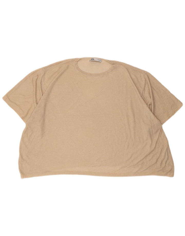 Tricou supradimensionat pentru femei Zara UK 14 Medium Beige Viscose