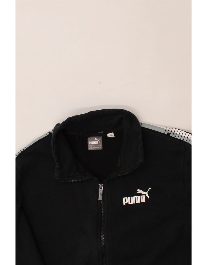 PUMA Mens Graphic Tracksuit Top Jacket Small Black Cotton Vintage Puma and Second-Hand Puma from Messina Hembry 