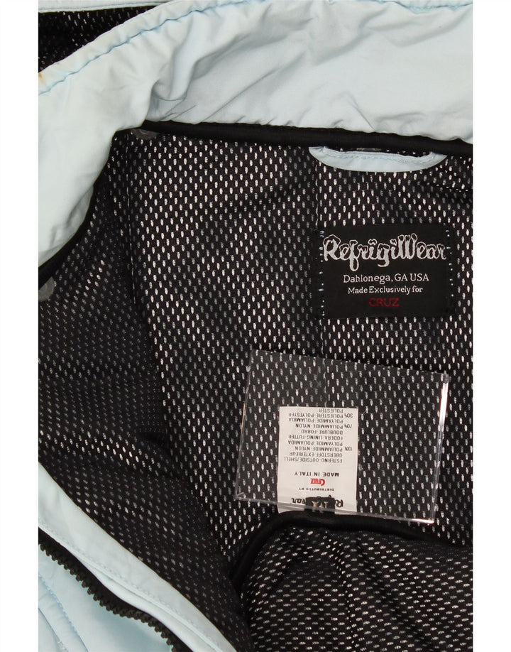 REFRIGIWEAR Womens Hooded Padded Jacket UK 12 Medium Blue Polyamide Vintage Refrigiwear and Second-Hand Refrigiwear from Messina Hembry 