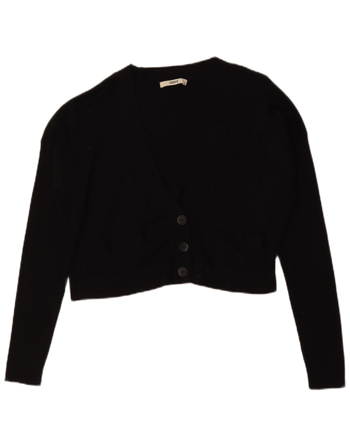 Pulover cardigan supradimensionat pentru femei Oasis UK 14 bumbac mediu negru