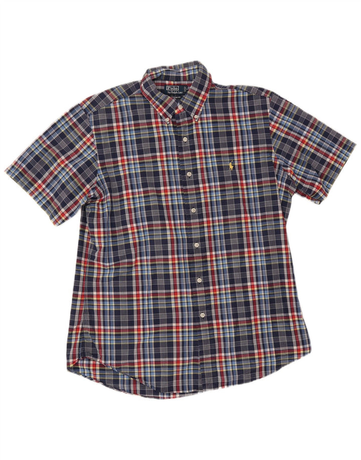Cămașă personalizată Polo Ralph Lauren pentru bărbați, bumbac în carouri, albastru