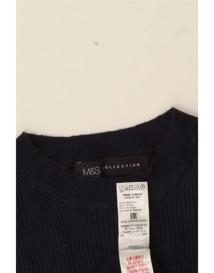 Pulover pentru femei Marks & Spencer cu decolteu triplu UK 8 Mic, bleumarin