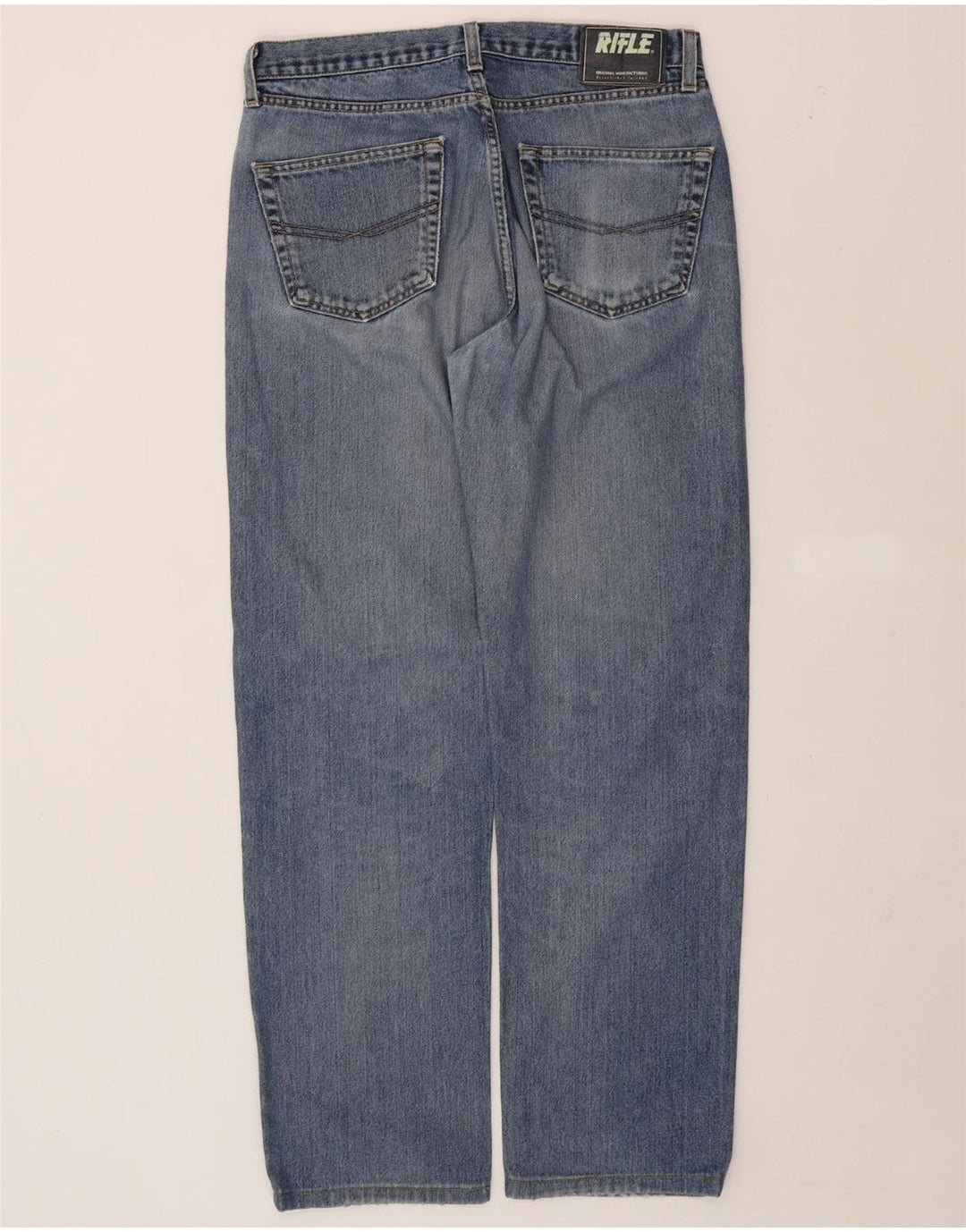 RIFLE Mens Straight Jeans W34 L32 Blue Cotton Vintage Rifle and Second-Hand Rifle from Messina Hembry 