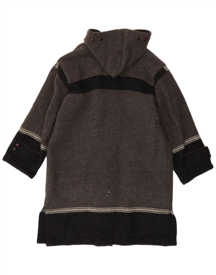 Manson vintage pentru bărbați, cu glugă, lână virgină, IT 42 XL, gri