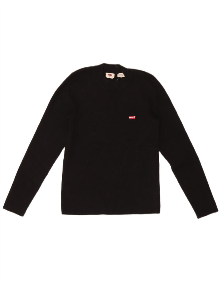 Pulover Levi's Crew Deck Jumper pentru femei UK 14 Large Black Acrylic